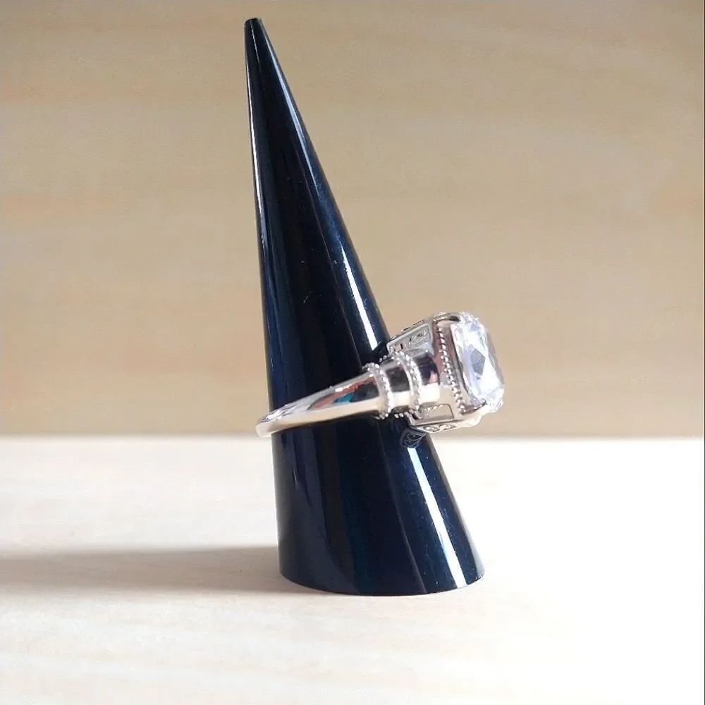 Simulated Diamond Ring in Sterling Silver - Picture 3 of 14